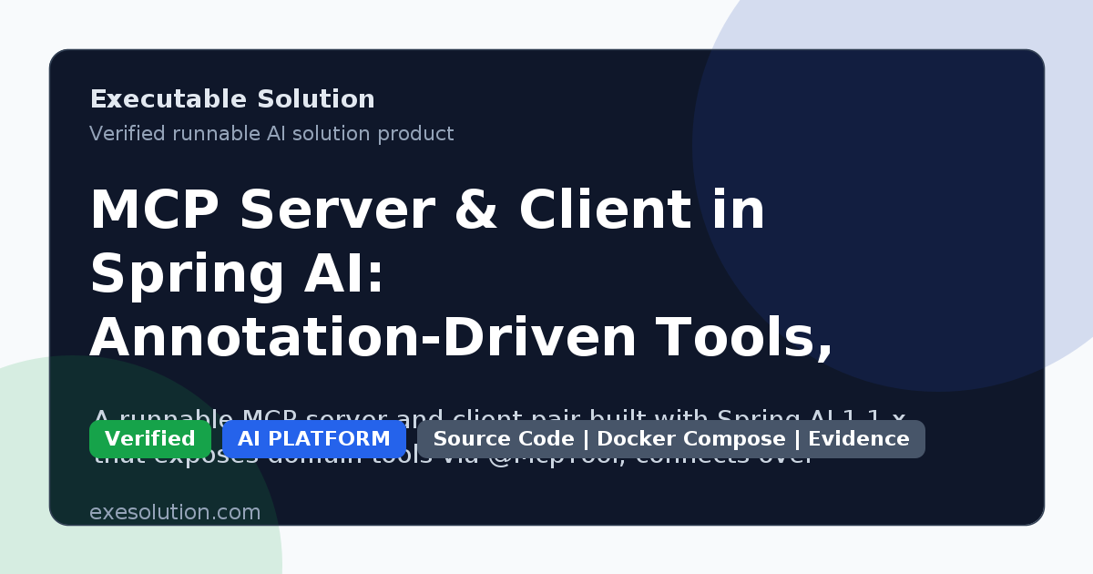 MCP Server & Client in Spring AI: Annotation-Driven Tools, Streamable HTTP, and Dynamic Tool Discovery