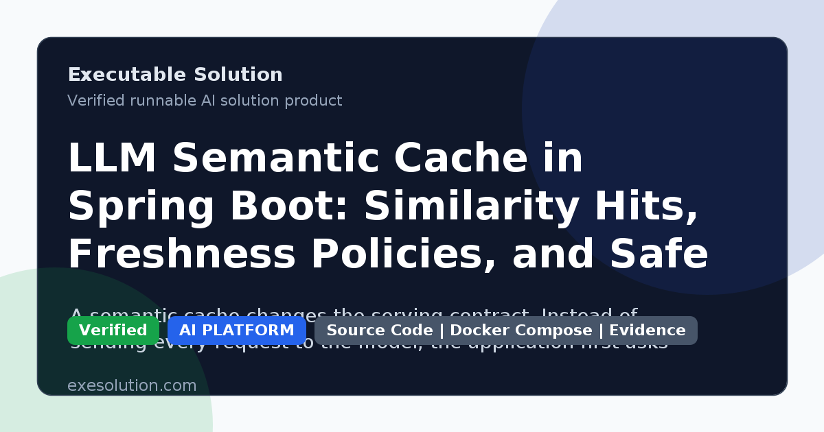 LLM Semantic Cache in Spring Boot: Similarity Hits, Freshness Policies, and Safe Fallbacks