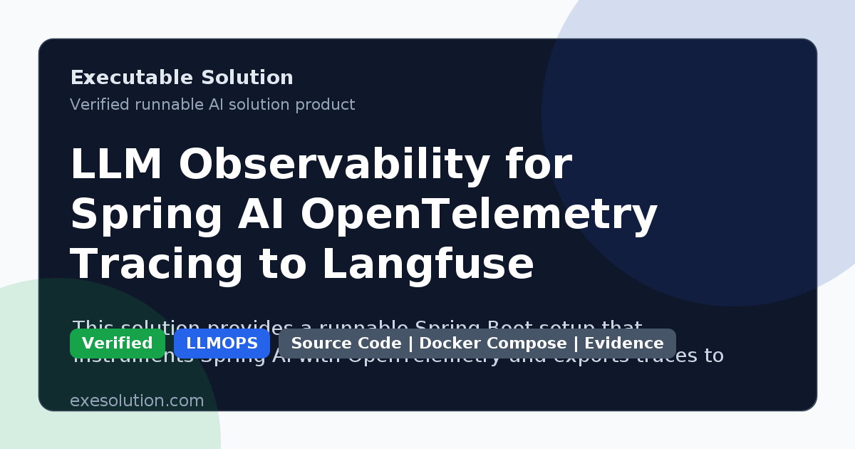 LLM Observability for Spring AI OpenTelemetry Tracing to Langfuse (Self-Hosted)