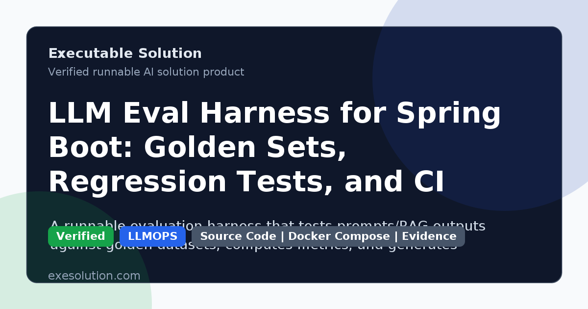 LLM Eval Harness for Spring Boot: Golden Sets, Regression Tests, and CI Reports