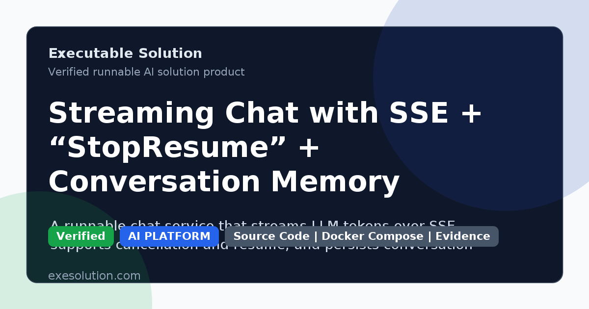 Streaming Chat with SSE + “StopResume” + Conversation Memory
